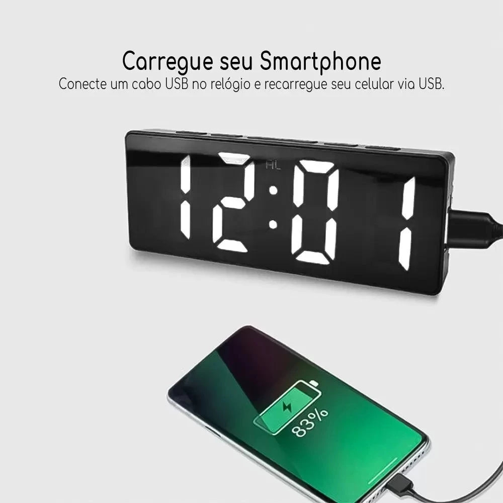 Relógio Despertador Digital De Mesa Decorativo