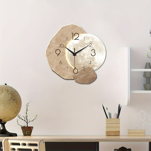 Relógio de Parede Quartzo com Design de Lua Moderna