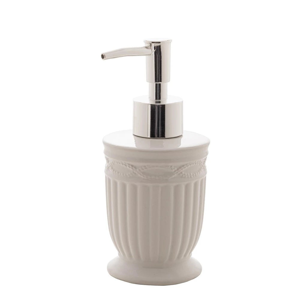 Kit Banheiro Lavabo de Cerâmica - Porta Sabonete Líquido e Porta Objetos - Casa Stony