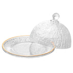 Queijeira de Cristal com Tampa Fio de Ouro - Casa Stony