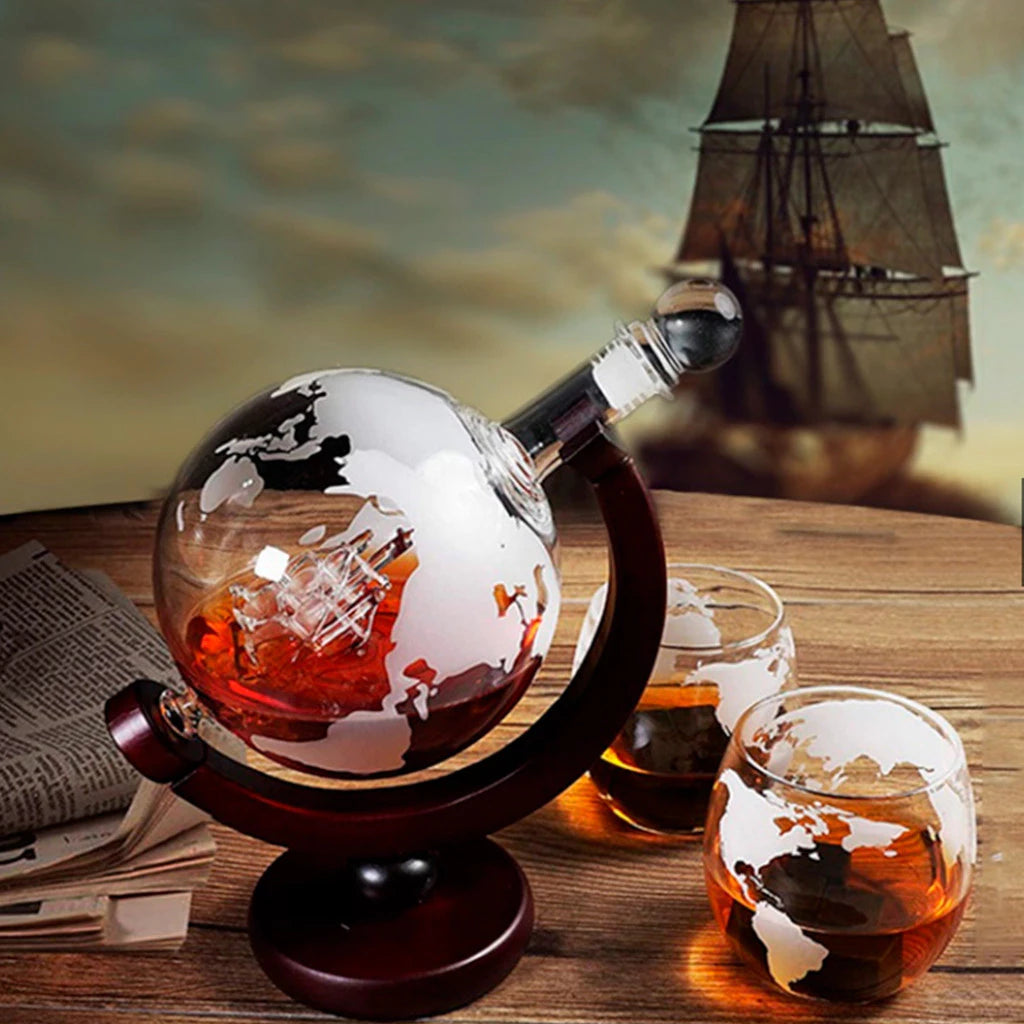 Decanter de Bebidas em Forma de Globo de Vidro Borosilicato
