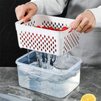 Kit 3 potes herméticos com escorredor para geladeira