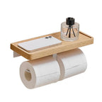 Suporte para papel higiênico de madeira versão duplo