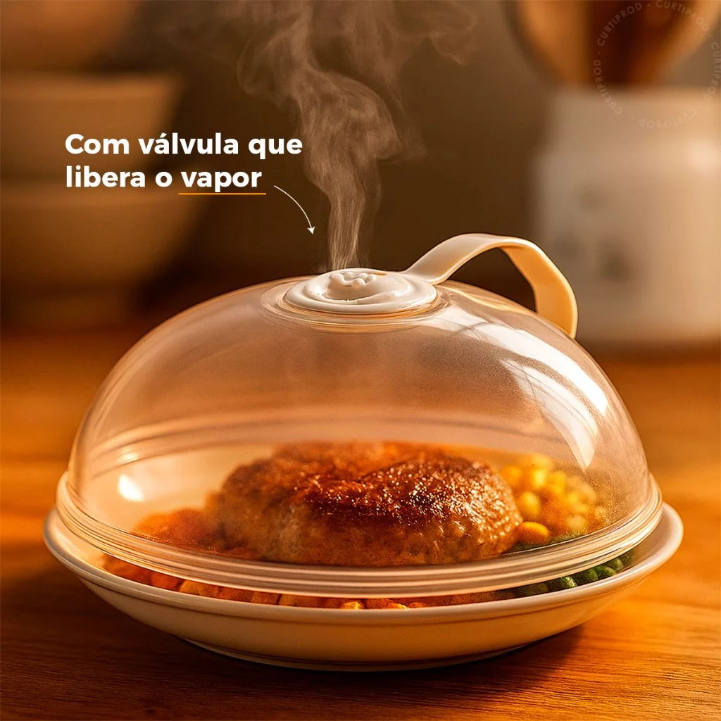Tampa Microondas com Válvula Alça de Plástico Para Alimentos