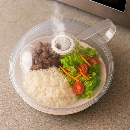 Tampa Microondas com Válvula Alça de Plástico Para Alimentos