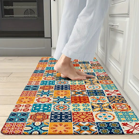 Tapete para Cozinha Absorvente Ladrilhos Vintage