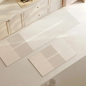 Tapete Para Cozinha Absorvente Antiderrapante Listrado Quadrado