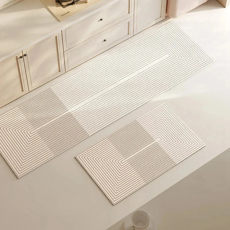 Tapete Para Cozinha Absorvente Antiderrapante Listrado Quadrado