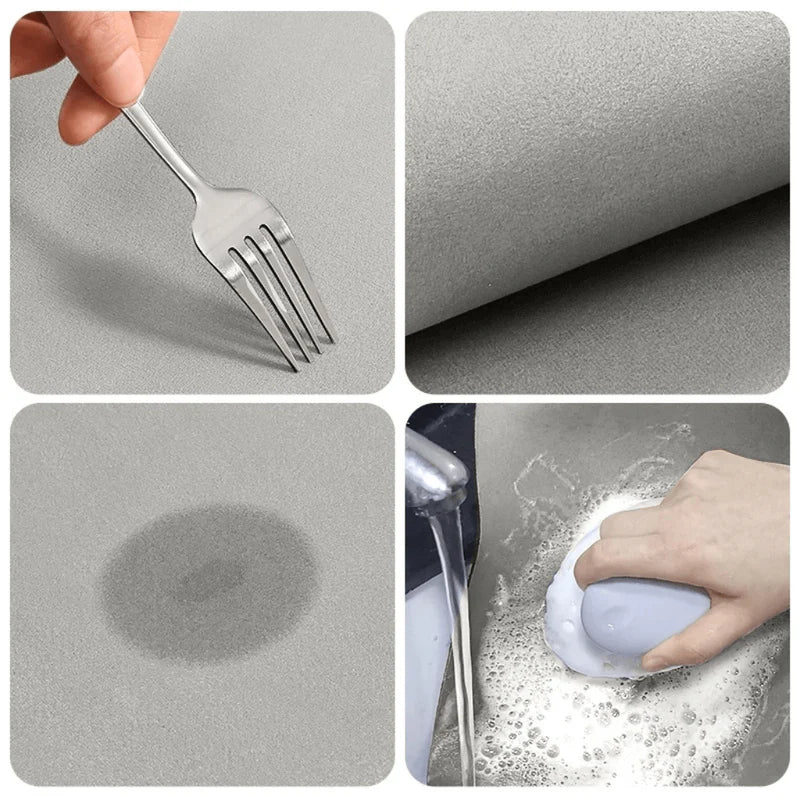 Tapete Para Cozinha Absorvente Antiderrapante Listrado Quadrado
