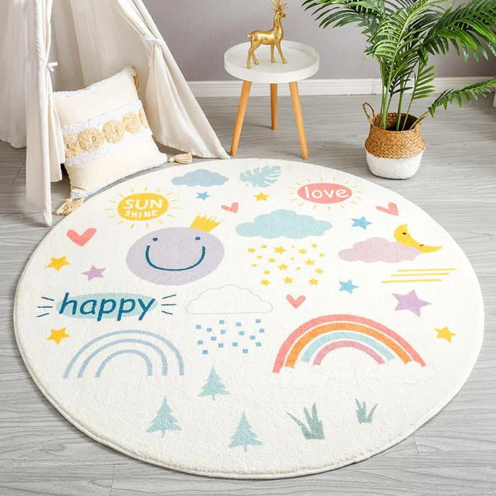 Tapete Infantil Redondo Antiderrapante - Casa Stony