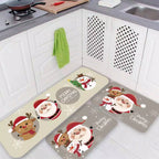 Tapetes de Cozinha 3 Peças Natal Noel e Seus Renas