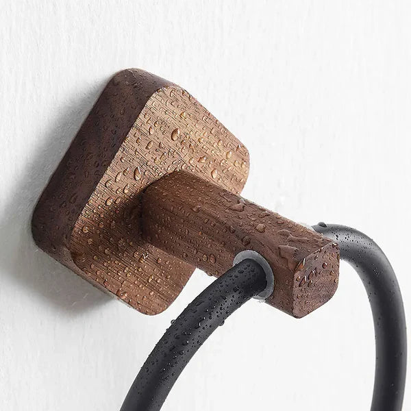 Toalheiro em Madeira e Metal para Banheiro - Casa Stony