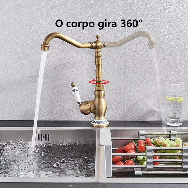 Torneira para Cozinha Monocomando Gourmet Vintage Alto