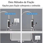 Torneira Elétrica Para Cozinha Banheiro Com Visor de Temperatura Aço Inoxidável