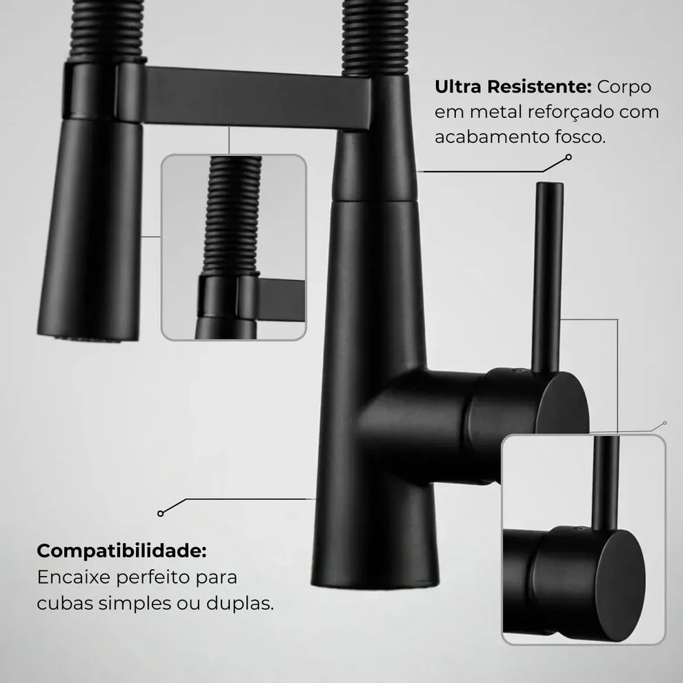 Torneira Para Cozinha Monocomando Pull-Out