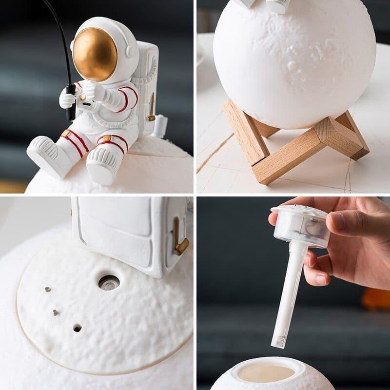 Umidificador de Ar e Luminária de Mesa Led Lua Astronauta - Casa Stony