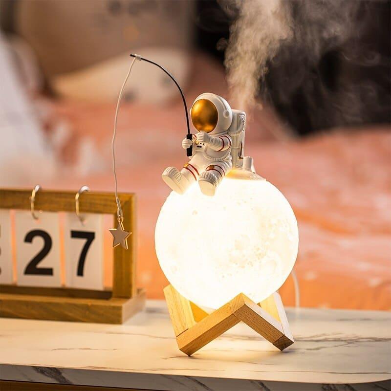 Umidificador de Ar e Luminária de Mesa Led Lua Astronauta