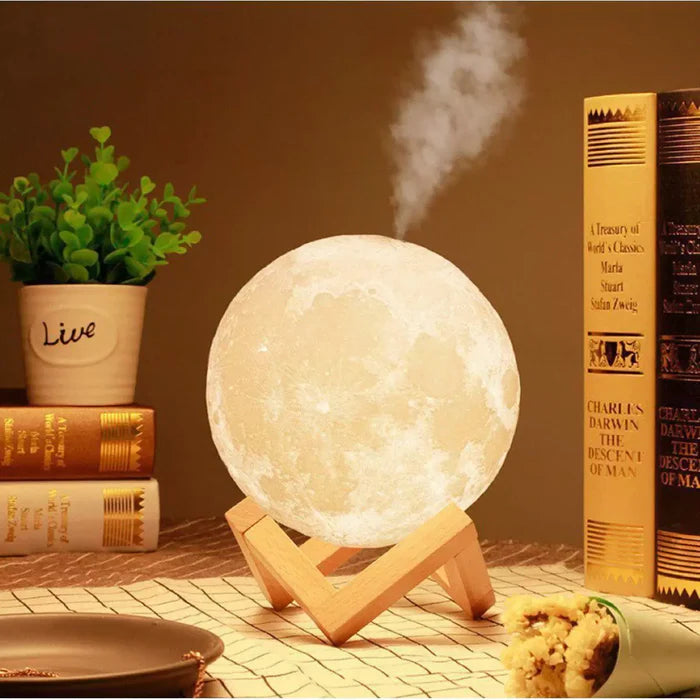 Umidificador de Ar Grande Lua Luminária 3D
