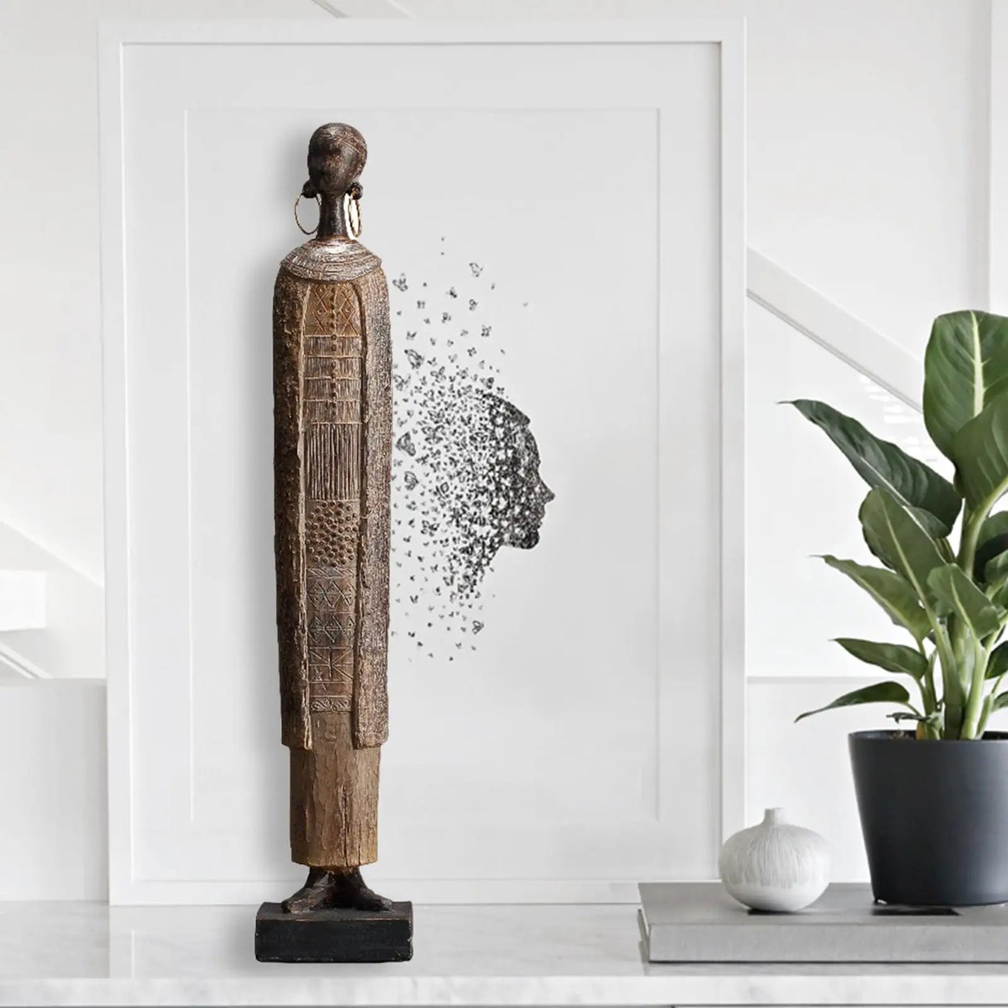 Estátua Africana Escultura de Resina - Casa Stony