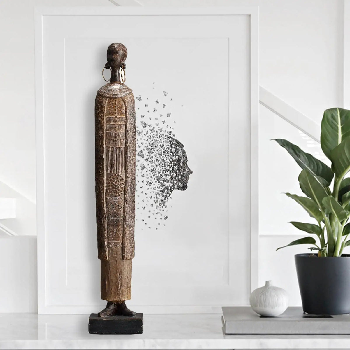 Estátua Africana Escultura de Resina - Casa Stony