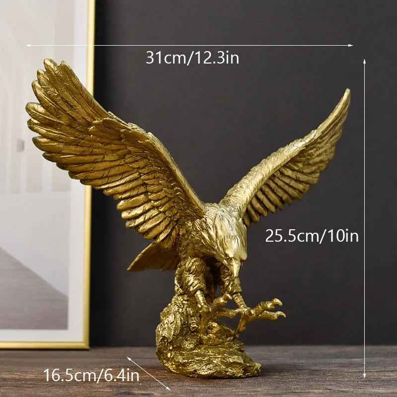 Estatueta Decorativa Águia Dourada