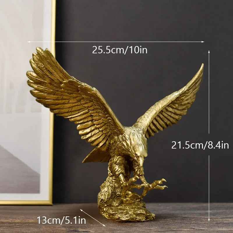 Estatueta Decorativa Águia Dourada