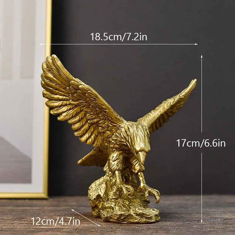 Estatueta Decorativa Águia Dourada