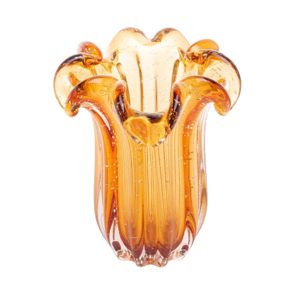 Vaso Murano Vidro Italy Ambar
