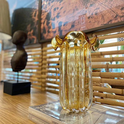 Vaso Murano Vidro Italy Ambar