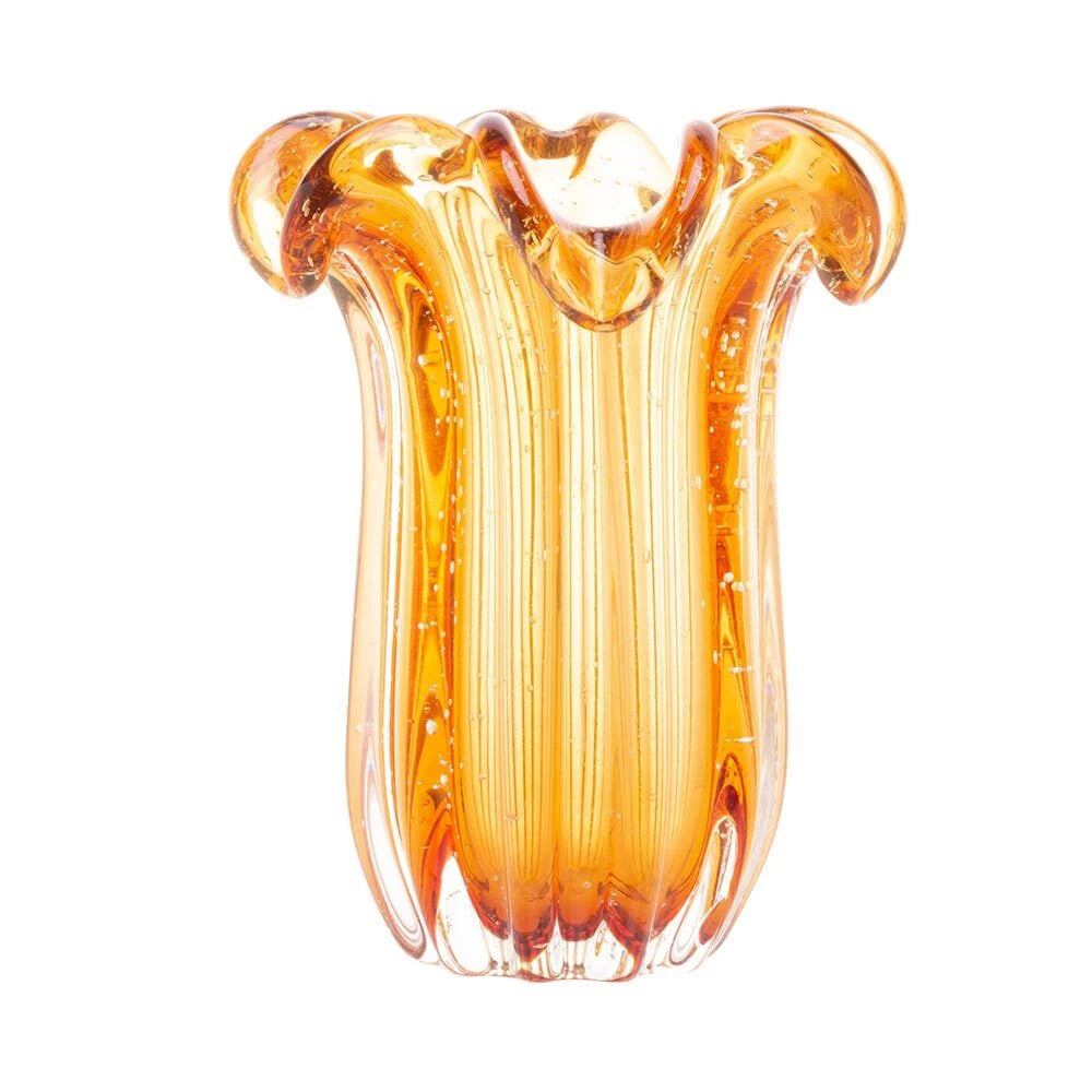 Vaso Murano Vidro Italy Ambar