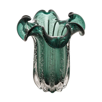 Vaso Murano Vidro Italy Verde Esmeralda