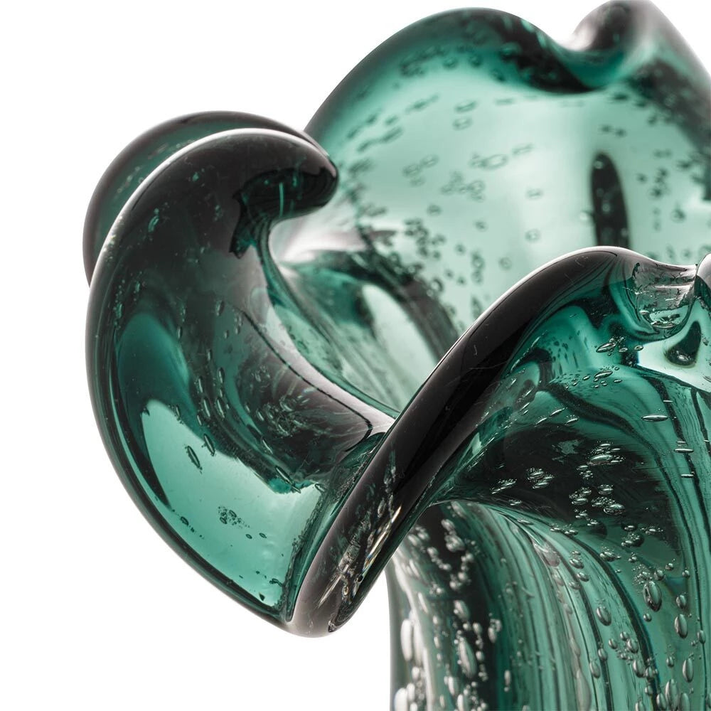 Vaso Murano Vidro Italy Verde Esmeralda