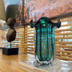 Vaso Murano Vidro Italy Verde Esmeralda