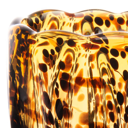 Vaso de Vidro Murano Âmbar Italy Leopardo
