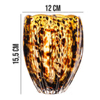 Vaso de Vidro Murano Âmbar Italy Leopardo