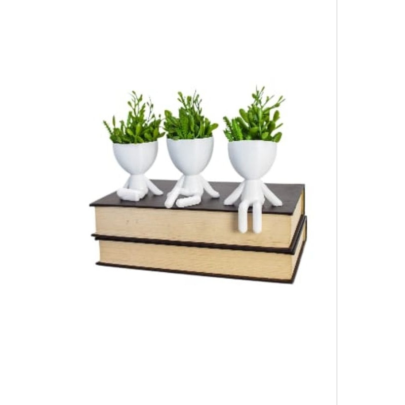 Mini Vasinhos com Flor Artificial 3 Unidades